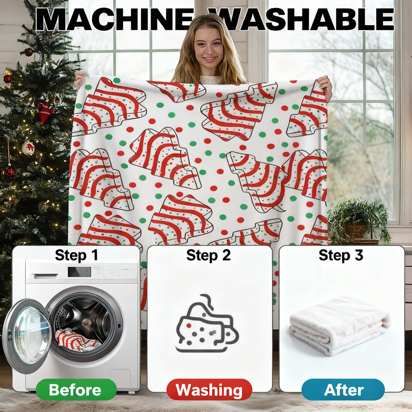 🎄Cozy Christmas Holiday Tree Pattern Blanket