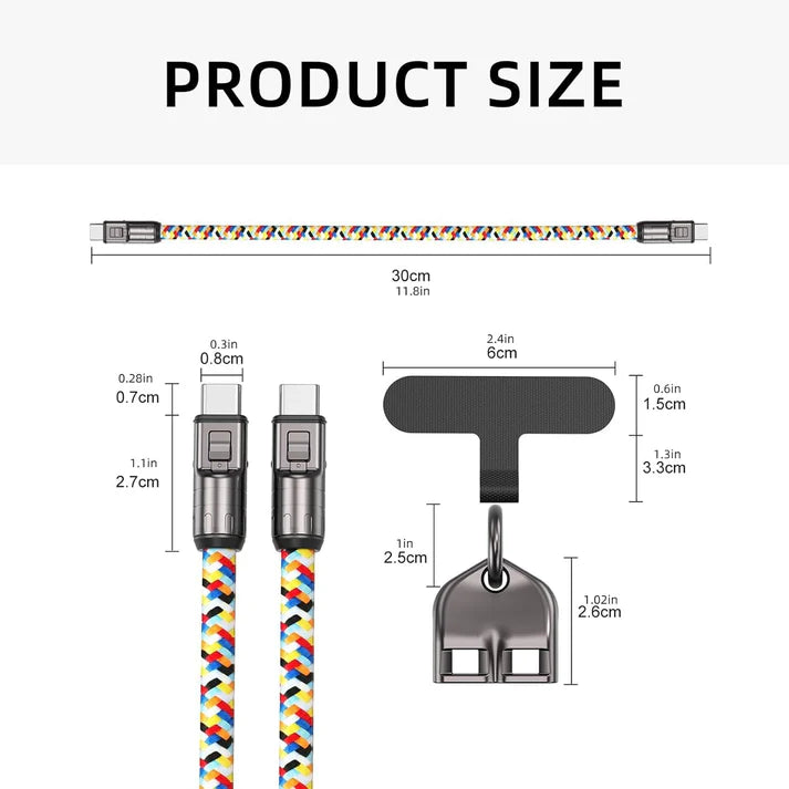 💥2 IN 1 Cell Phone Lanyard Fast Charging Data Cable