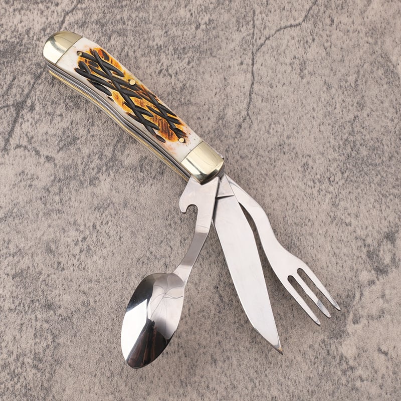 🔥LAST DAY 49%OFF🔥3-in-1 Outdoor Folding Deer Horn Handle  Knife