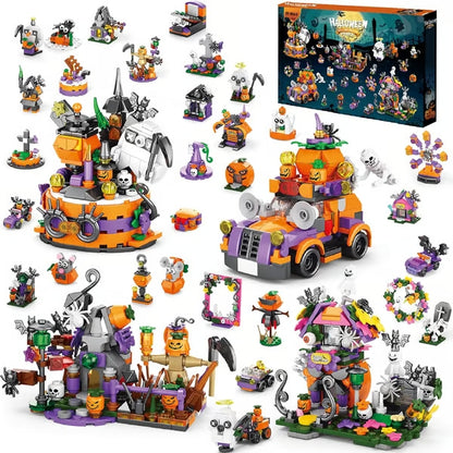 31-Day Halloween Advent Calendar | Spooky Haunted House, Ghosts, Bats & Pumpkins Building Block
