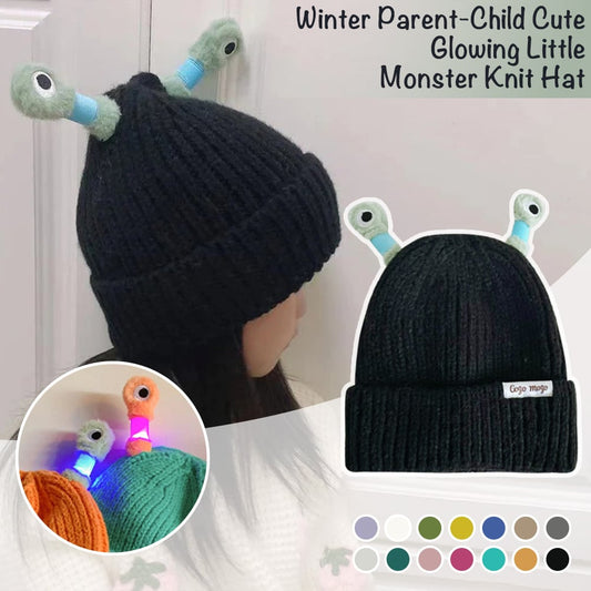 🔥2025 HOT SALE ✨️Winter Parent-Child Cute Glowing Little Monster Knit Hat