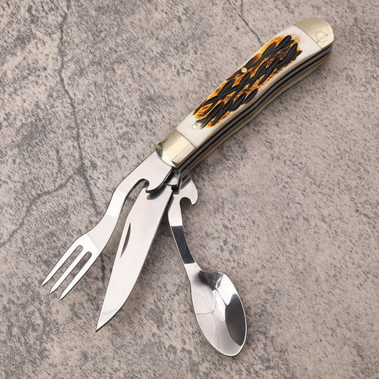 🔥LAST DAY 49%OFF🔥3-in-1 Outdoor Folding Deer Horn Handle  Knife