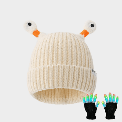 🔥2025 HOT SALE ✨️Winter Parent-Child Cute Glowing Little Monster Knit Hat