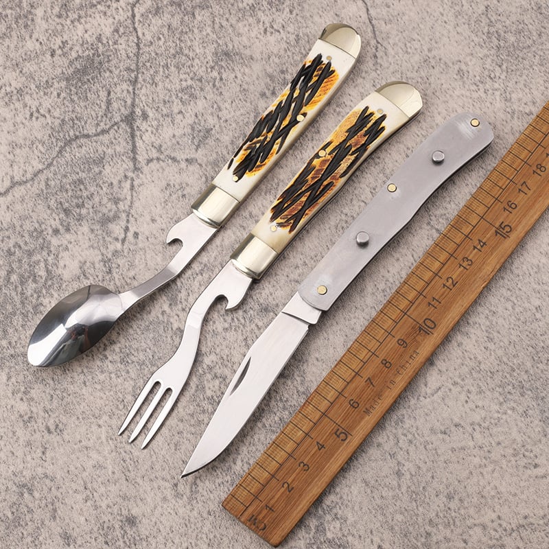 🔥LAST DAY 49%OFF🔥3-in-1 Outdoor Folding Deer Horn Handle  Knife