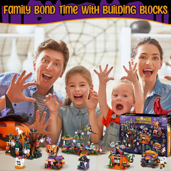31-Day Halloween Advent Calendar | Spooky Haunted House, Ghosts, Bats & Pumpkins Building Block
