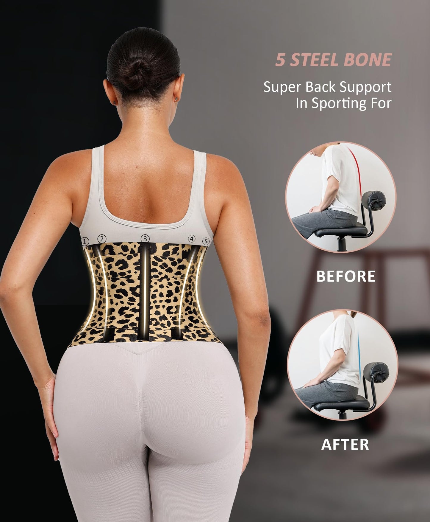 Triple-Wrap Waist Trainer Belt for Tummy Control