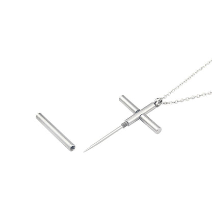 Metal Self Defense Necklace Needle Knife