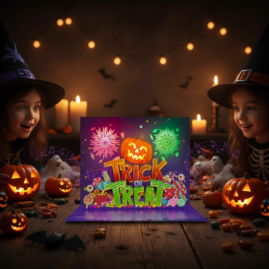 🎃3D Pop Up Trick Or Treat Pumpkin Halloween Card
