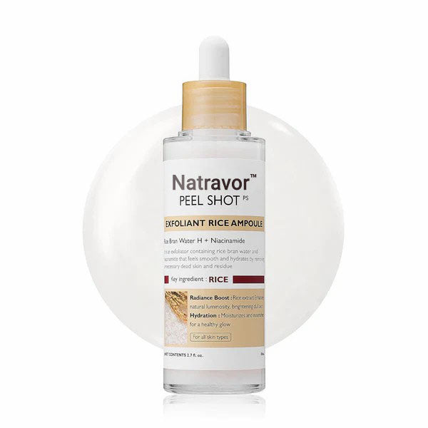 Natravor™ Peel Shot Glow Rice AmpouleDuo -Serums for Brightening, Exfoliating, andMoisturizing-Suitable for All Skin Types