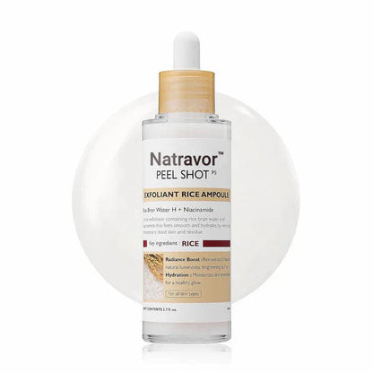 Natravor™ Peel Shot Glow Rice AmpouleDuo -Serums for Brightening, Exfoliating, andMoisturizing-Suitable for All Skin Types
