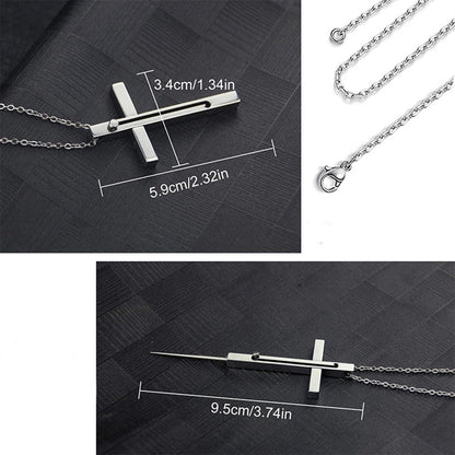 Metal Self Defense Necklace Needle Knife