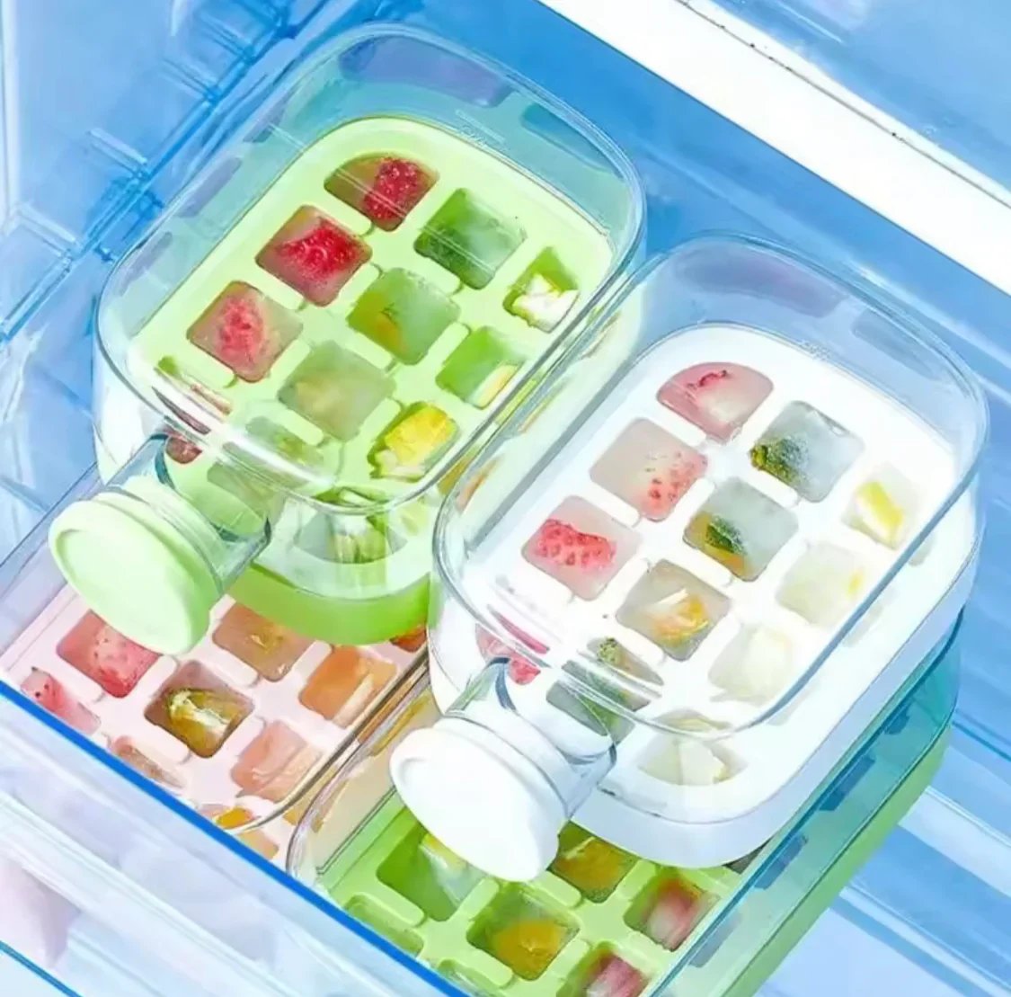 ❄️Summer Sale✨Portable 2 in 1 Silicone Ice Cube Mold Bottle