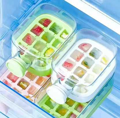 ❄️Summer Sale✨Portable 2 in 1 Silicone Ice Cube Mold Bottle