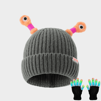 🔥2025 HOT SALE ✨️Winter Parent-Child Cute Glowing Little Monster Knit Hat