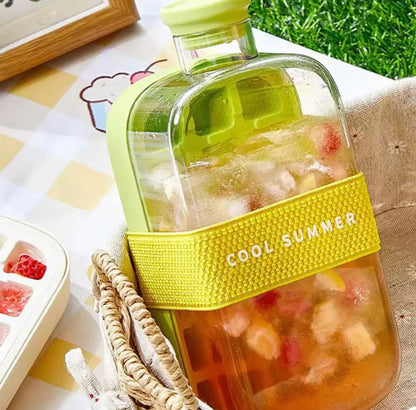 ❄️Summer Sale✨Portable 2 in 1 Silicone Ice Cube Mold Bottle
