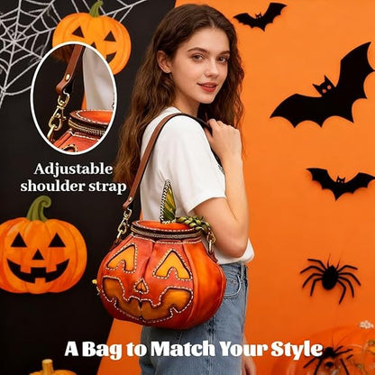 🎃Purely handmade leather Pumpkin Bag-Free Shipping