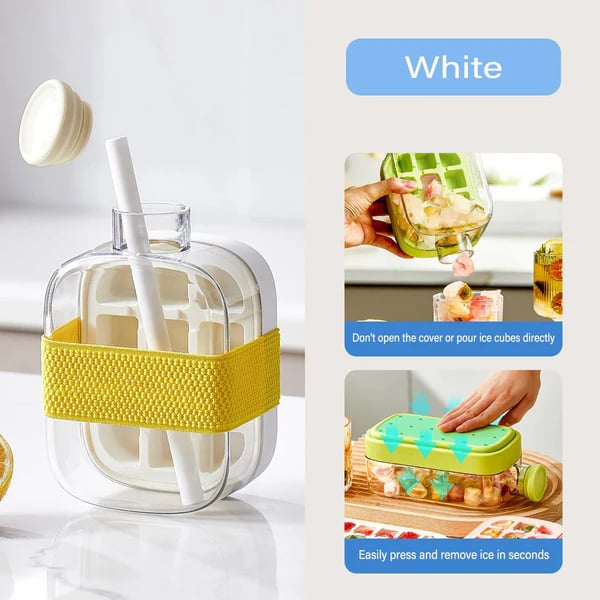 ❄️Summer Sale✨Portable 2 in 1 Silicone Ice Cube Mold Bottle