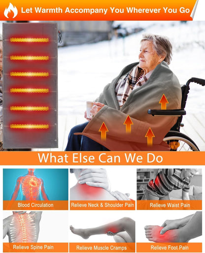 Wearable USB Heated Blanket Shawl