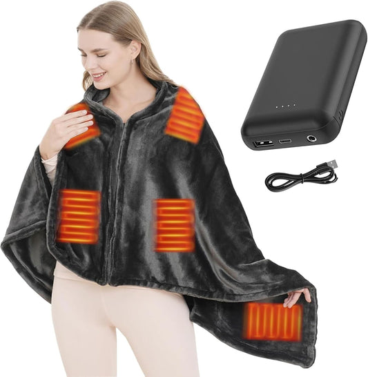 Wearable USB Heated Blanket Shawl