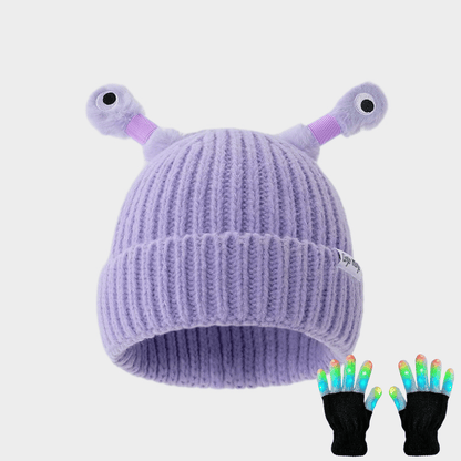 🔥2025 HOT SALE ✨️Winter Parent-Child Cute Glowing Little Monster Knit Hat