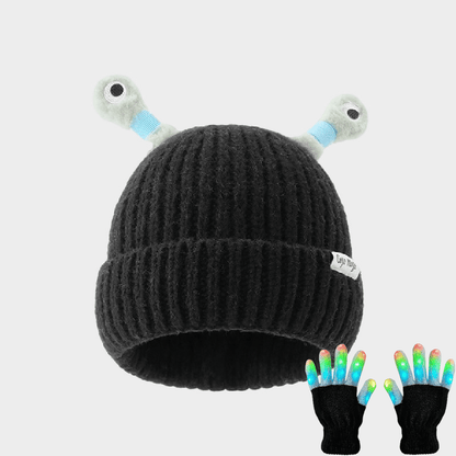 🔥2025 HOT SALE ✨️Winter Parent-Child Cute Glowing Little Monster Knit Hat