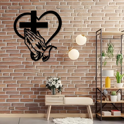 🎄Christmas-Sale 49%Off❤️Elegant Metal Christian Heart & Cross Wall Art