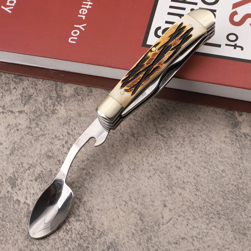 🔥LAST DAY 49%OFF🔥3-in-1 Outdoor Folding Deer Horn Handle  Knife