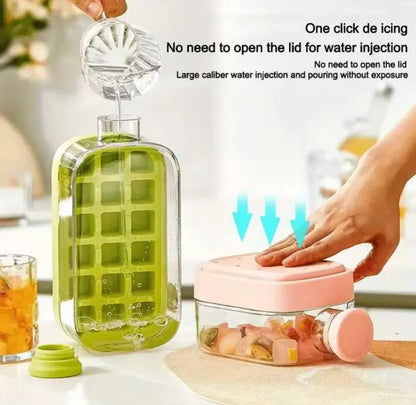 ❄️Summer Sale✨Portable 2 in 1 Silicone Ice Cube Mold Bottle