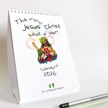 🎁 Jesus Christ 2026 Desk Calendar – Hilarious Gag Gift for Friends & Family 😂