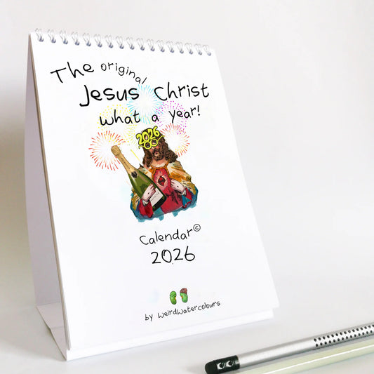 🎁 Jesus Christ 2026 Desk Calendar – Hilarious Gag Gift for Friends & Family 😂