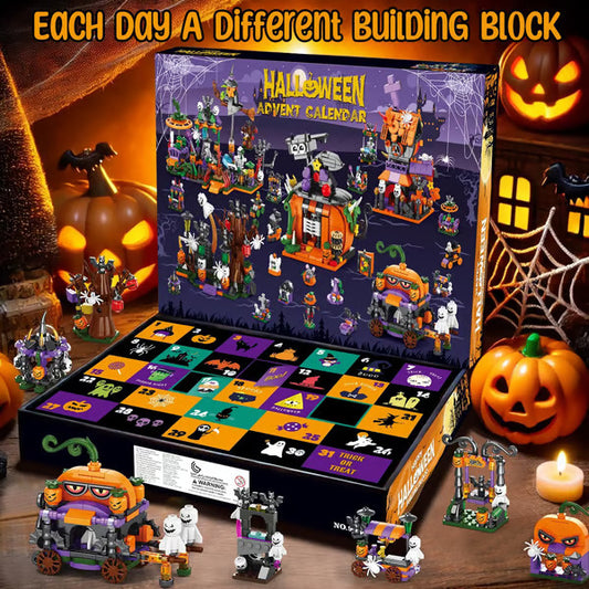 31-Day Halloween Advent Calendar | Spooky Haunted House, Ghosts, Bats & Pumpkins Building Block