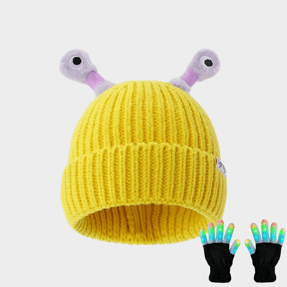 🔥2025 HOT SALE ✨️Winter Parent-Child Cute Glowing Little Monster Knit Hat