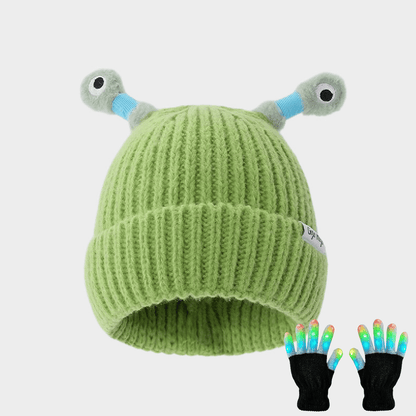 🔥2025 HOT SALE ✨️Winter Parent-Child Cute Glowing Little Monster Knit Hat