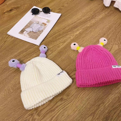 🔥2025 HOT SALE ✨️Winter Parent-Child Cute Glowing Little Monster Knit Hat