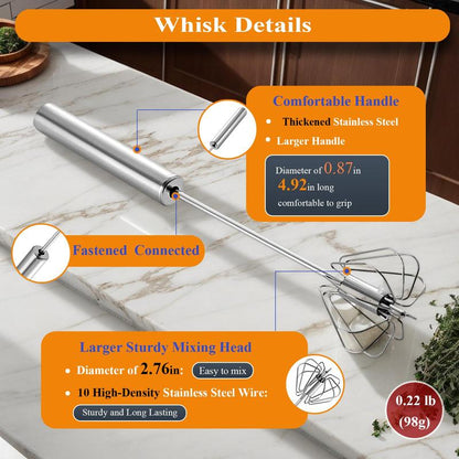 Stainless Steel Semi Automatic Whisk Egg Beater
